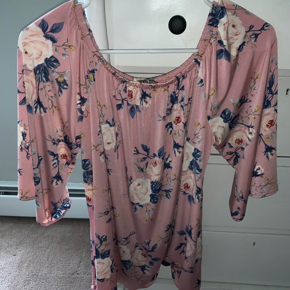 Two shirts! Both off the shoulder floral print